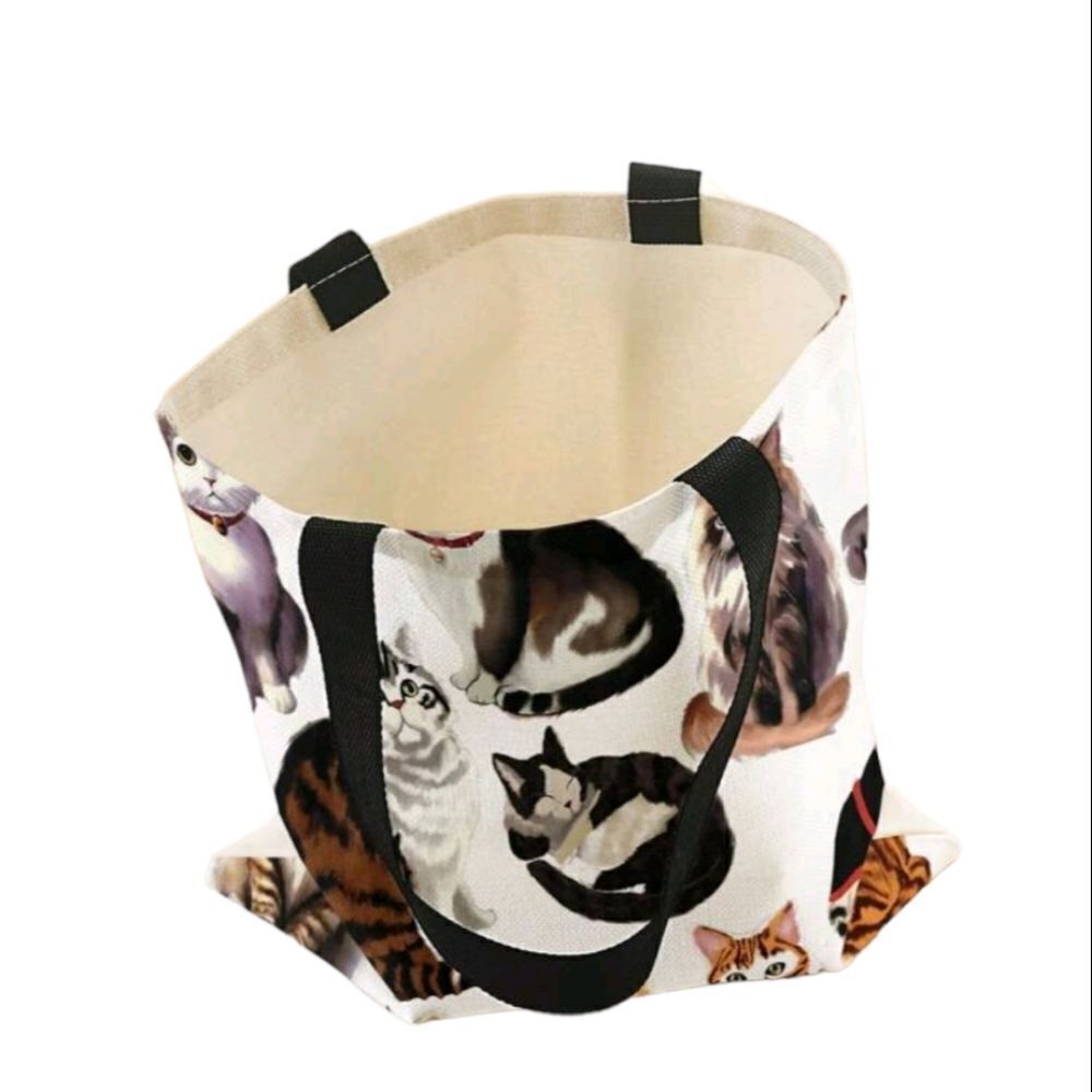 Cat Pattern Tote Bag - Picture 2 of 6
